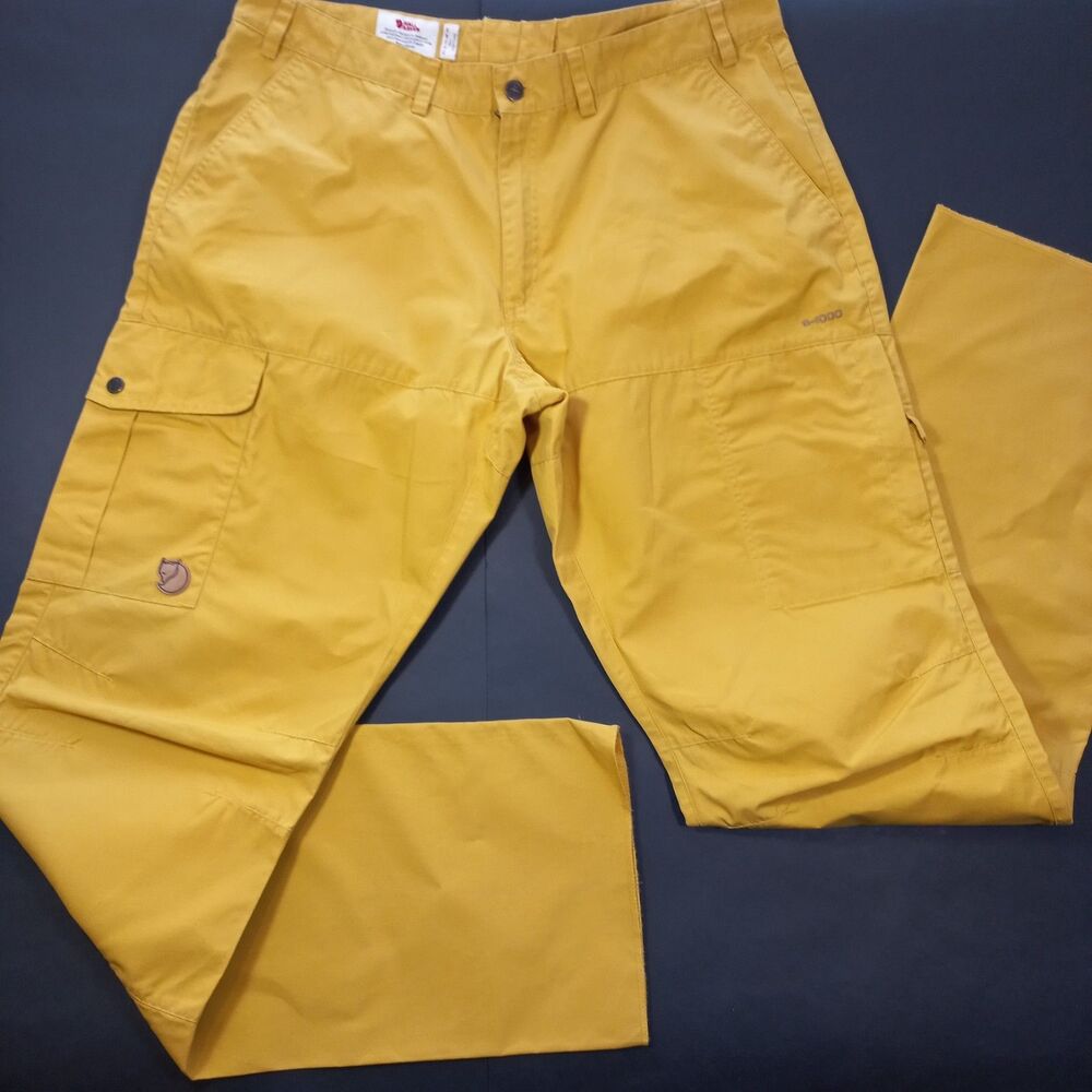 Fjallraven Karl Trousers G1000 Mens EU 56 US 38 39 Long Leg Pants Yellow 85785